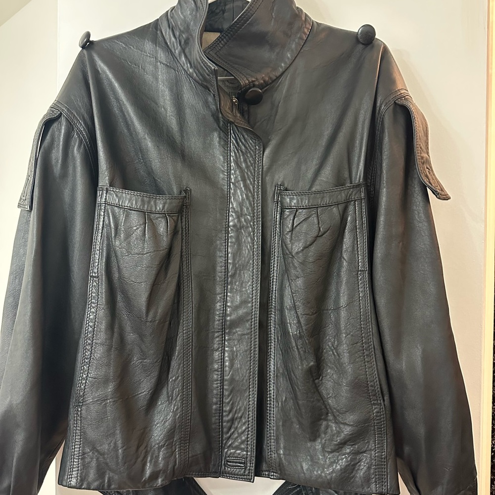 Vintage Italian Black Leather Jacket